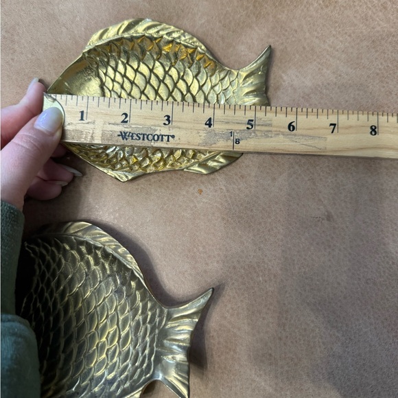 Two Vintage Hampton Brass Fish Dishes Made In India - Picture 6 of 7
